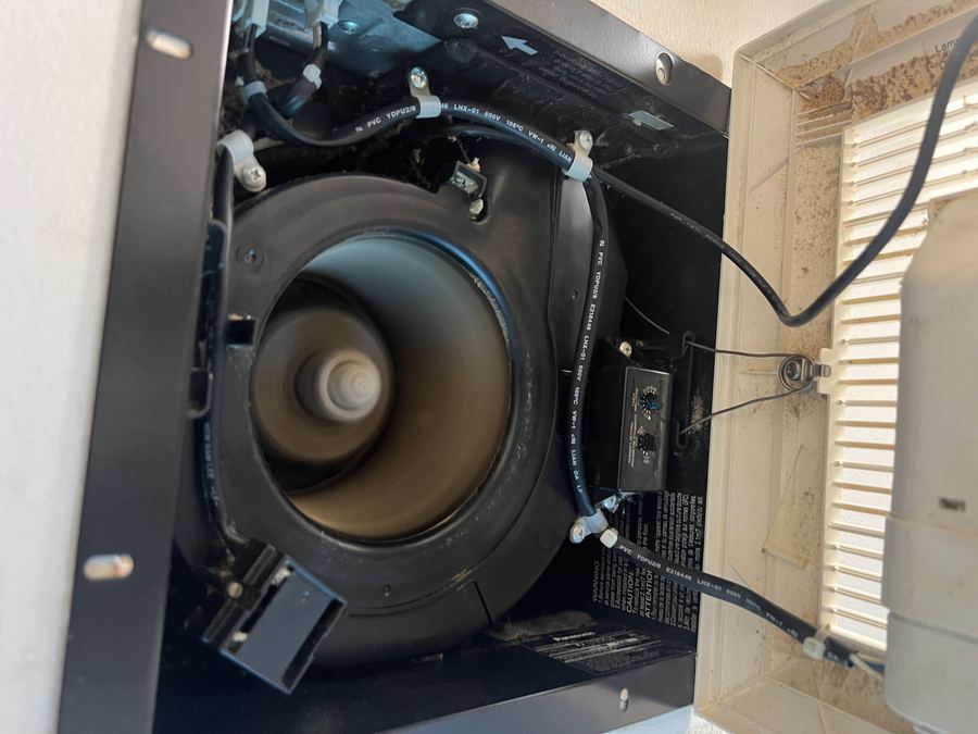 Bathroom exhaust fan after cleaning
